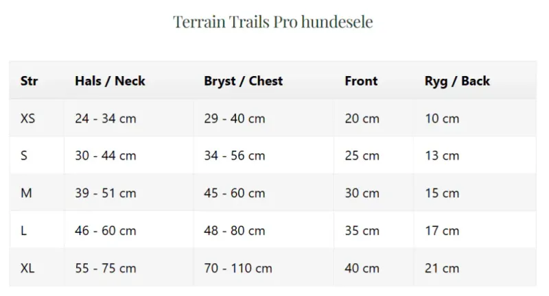 TARRAIN TRAILS PRO HUNDESELE -  Black